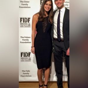 Beautiful midi black dress with lace